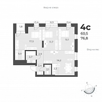 3-комнатная квартира 76.8 м2 ЖК «Новелла»