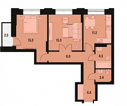 2-комнатная квартира 62.2 м2 ЖК «Академия»